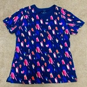 Cherokee Infinity Mock Wrap Scrub Top